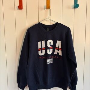 Unisex size Medium Gildan Navy USA Volleyball Sweatshirt